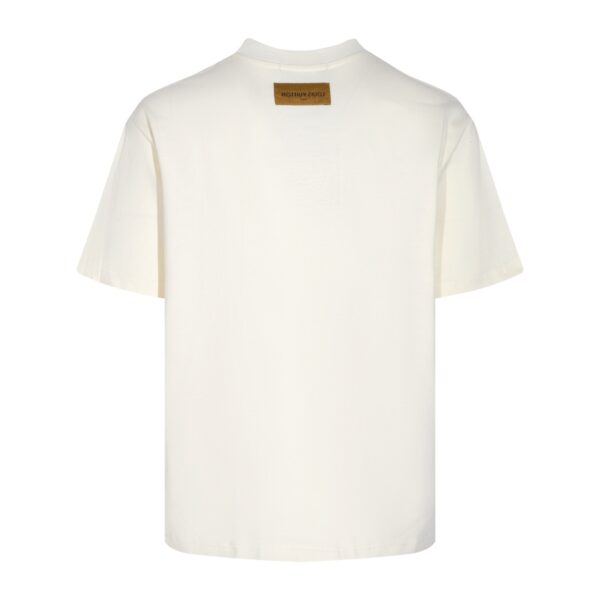 LV White T-shirt Blue Floral Logo