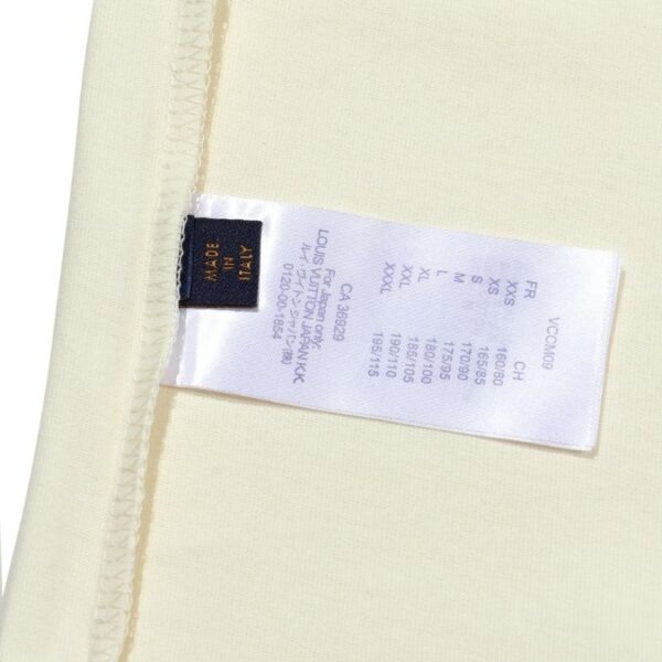 LV White T-shirt Blue Floral Logo