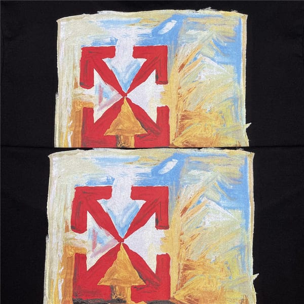 OFF-WHT T-shirt Arrow On Canvas Print