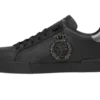 Calfskin nappa Portofino sneakers with crown patch Black