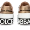 Calfskin Portofino sneakers with embroidery White