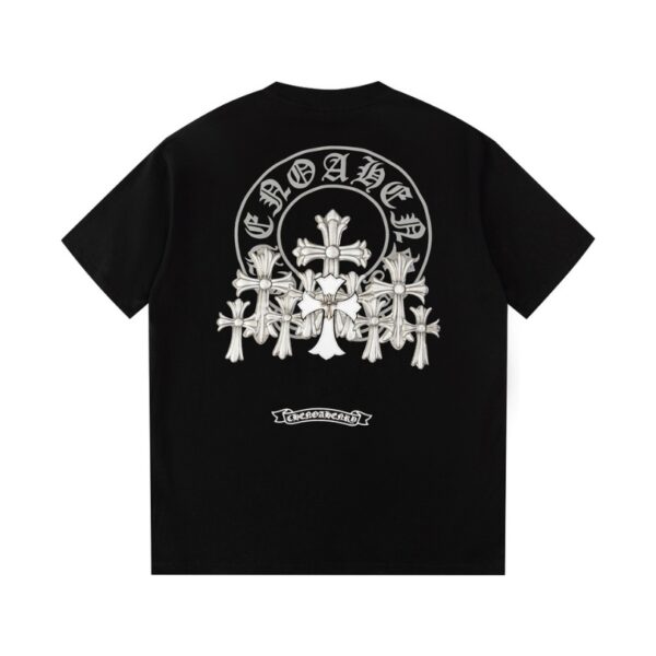 drfgg-3.jpg CHRM HRTS T-shirt Multi Cross Black Print