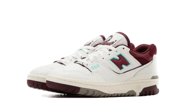 NB 550 White Burgundy Blue